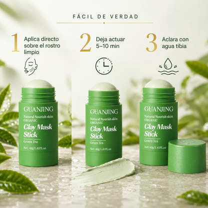 2x1 Mascarilla Exfoliante de Té Verde – Poros Limpios y Menos Puntos Negros