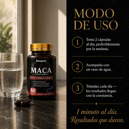 Maca Extra Fuerte 1900mg - Energía Real para tu Día a Día