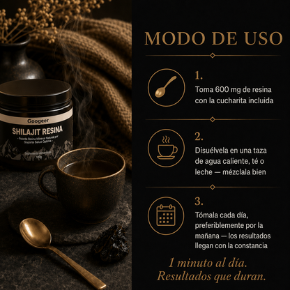 Shilajit 100% Puro - Soporte Natural para Energía y Vitalidad + REGALO EXCLUSIVO