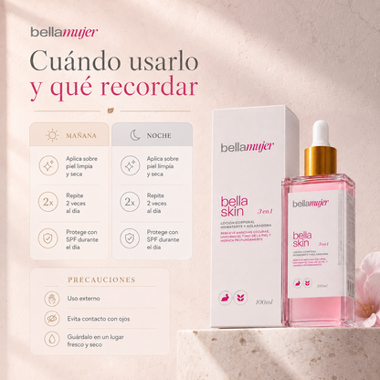 Bella Skin 3 en 1 - Remueve Manchas Oscuras y Uniforma el Tono de la Piel