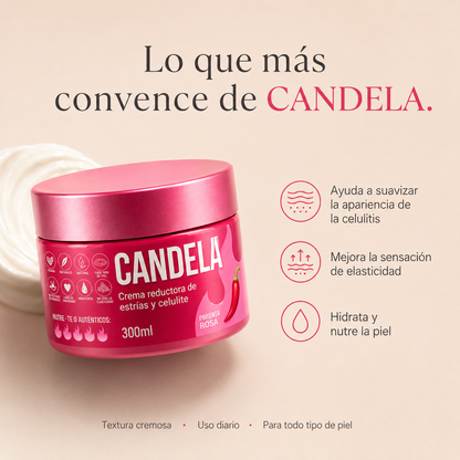 CANDELA - Crema Corporal Intensiva para Estrías, Celulitis y Textura Irregular
