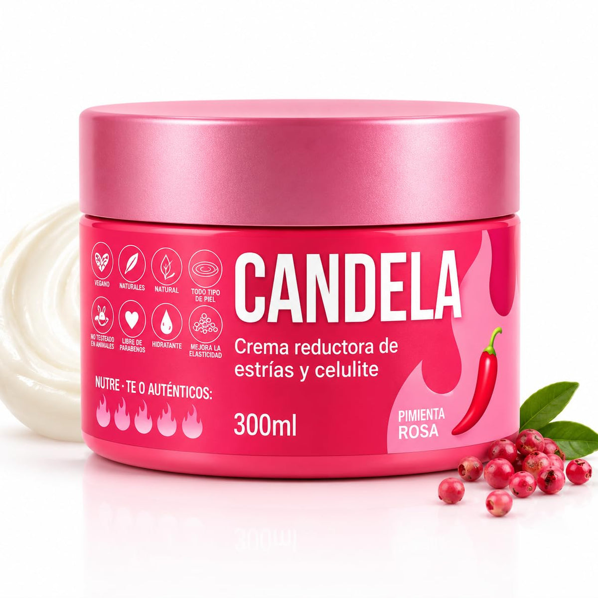 CANDELA - Crema Corporal Intensiva para Estrías, Celulitis y Textura Irregular
