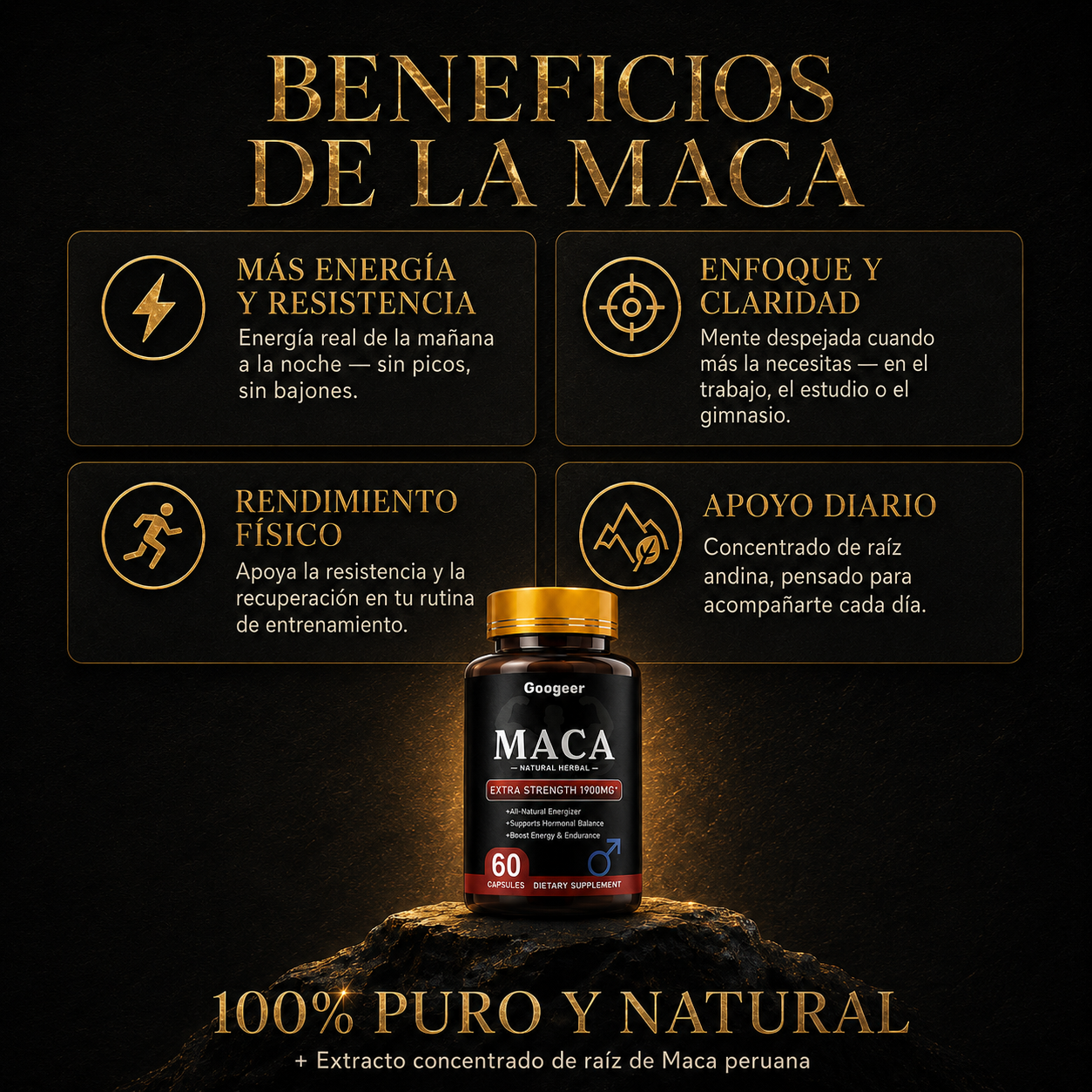 Maca Extra Fuerte 1900mg - Energía Real para tu Día a Día