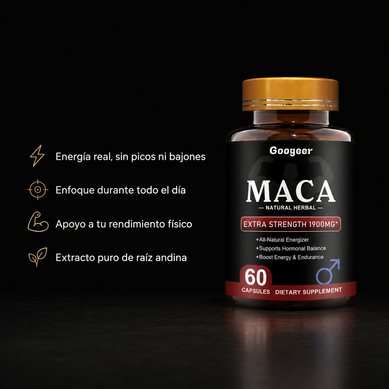 Maca Extra Fuerte 1900mg - Energía Real para tu Día a Día