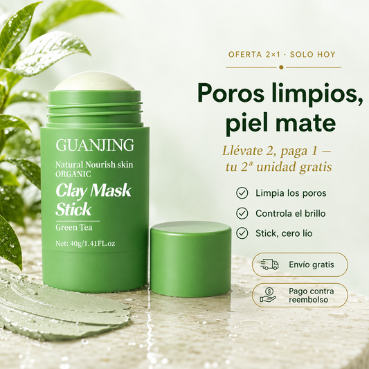 2x1 Mascarilla Exfoliante de Té Verde – Poros Limpios y Menos Puntos Negros